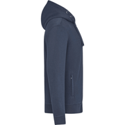 Herren Hoodie Seitenansicht navy – personalisierter Kapuzenpullover klassischer Schnitt