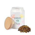 Hunde Leckerli Keramikdose - Aquarell Pfötchen mit Wunschnamen