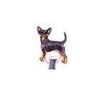 Handbemalter Startnummern-Clip mit Pinscher black and tan