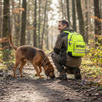 Hundesport Rucksack neongelb beim Training