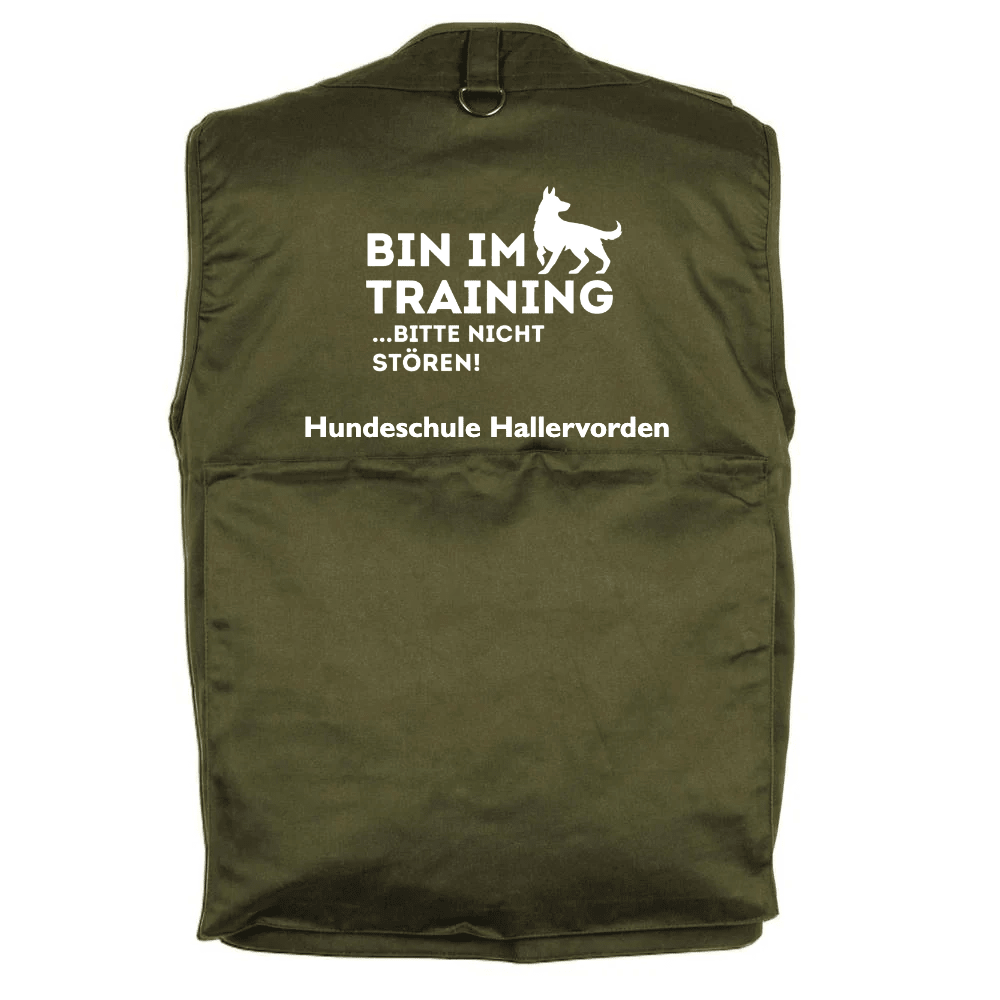 Hundesportweste für Hundetrainer mit 14 Taschen, oliv