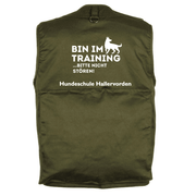 Hundesportweste für Hundetrainer mit 14 Taschen, oliv