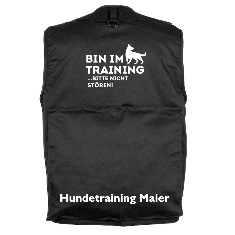 Funktionale Hundetrainer Weste mit großer Rückentasche