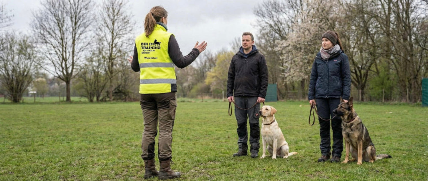 Hundetrainer Ausrüstung Personalisierbar mit 20 exklusive Hundetrainer-Designs –  für Warnwesten, Hundesportwesten, Rucksäcke, Taschen, Mäntel & mehr.