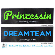 Klettlogo Prinzessin und Dreamteam – zwei Schriftarten zur Auswahl