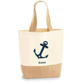 Jute Shopper mit Anker bedruckt