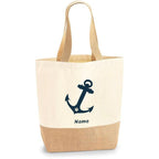 Jute Shopper mit Anker bedruckt
