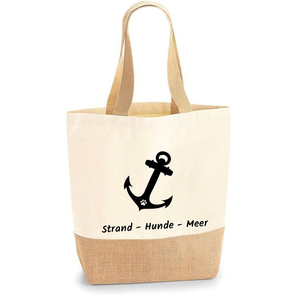 personalisierter Jute Shopper mit Anker
