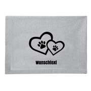 Kuschelige Hundedecke personalisierbar Herzpfote