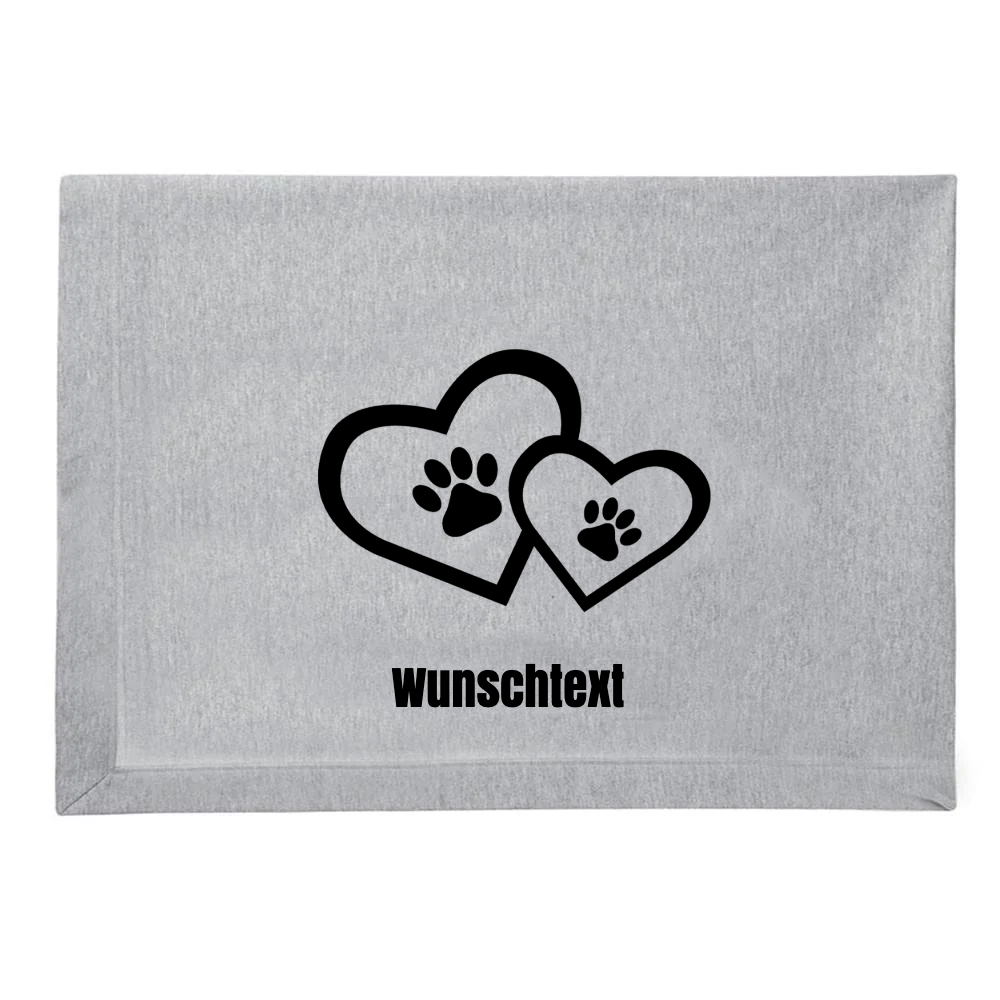 Kuschelige Hundedecke personalisierbar Herzpfote