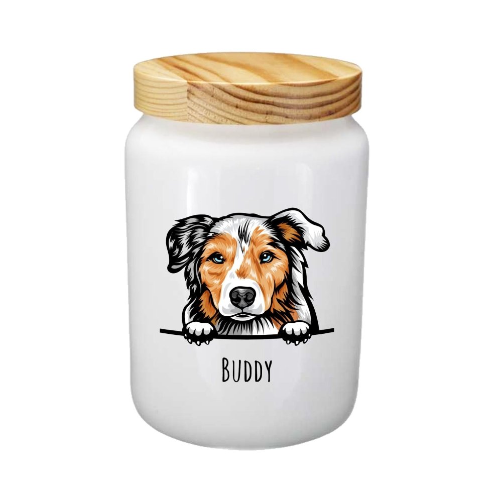 Leckerlidose Keramik mit Hundmotiv und Namen