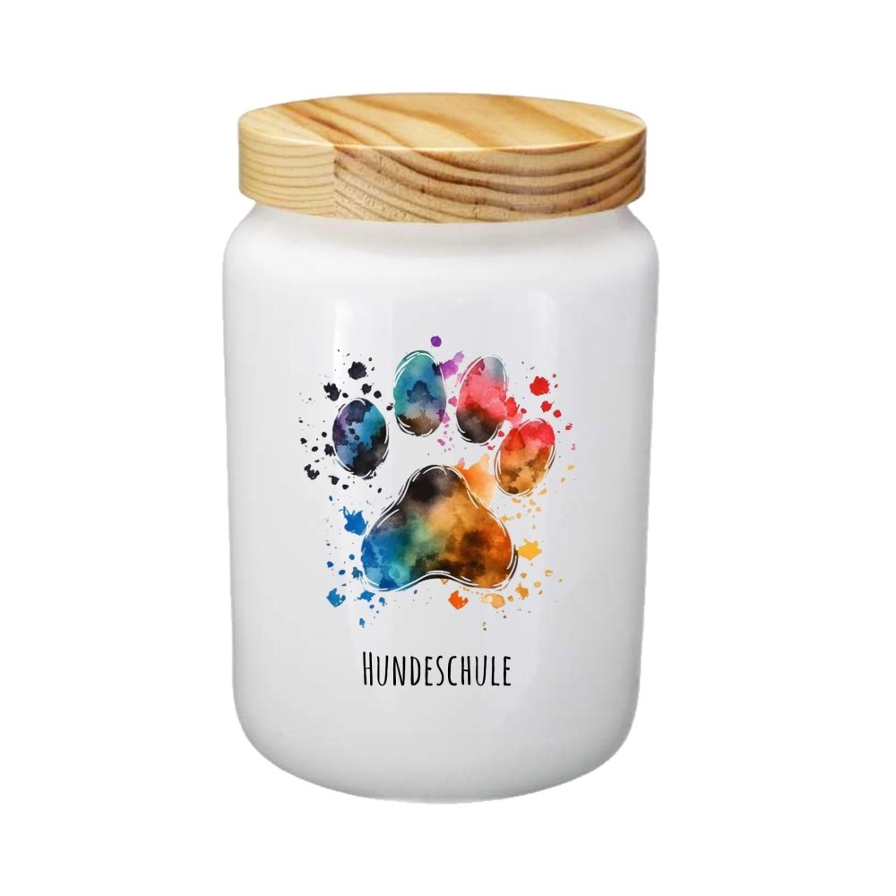 Leckerlidose Keramik mit bunter Pfote