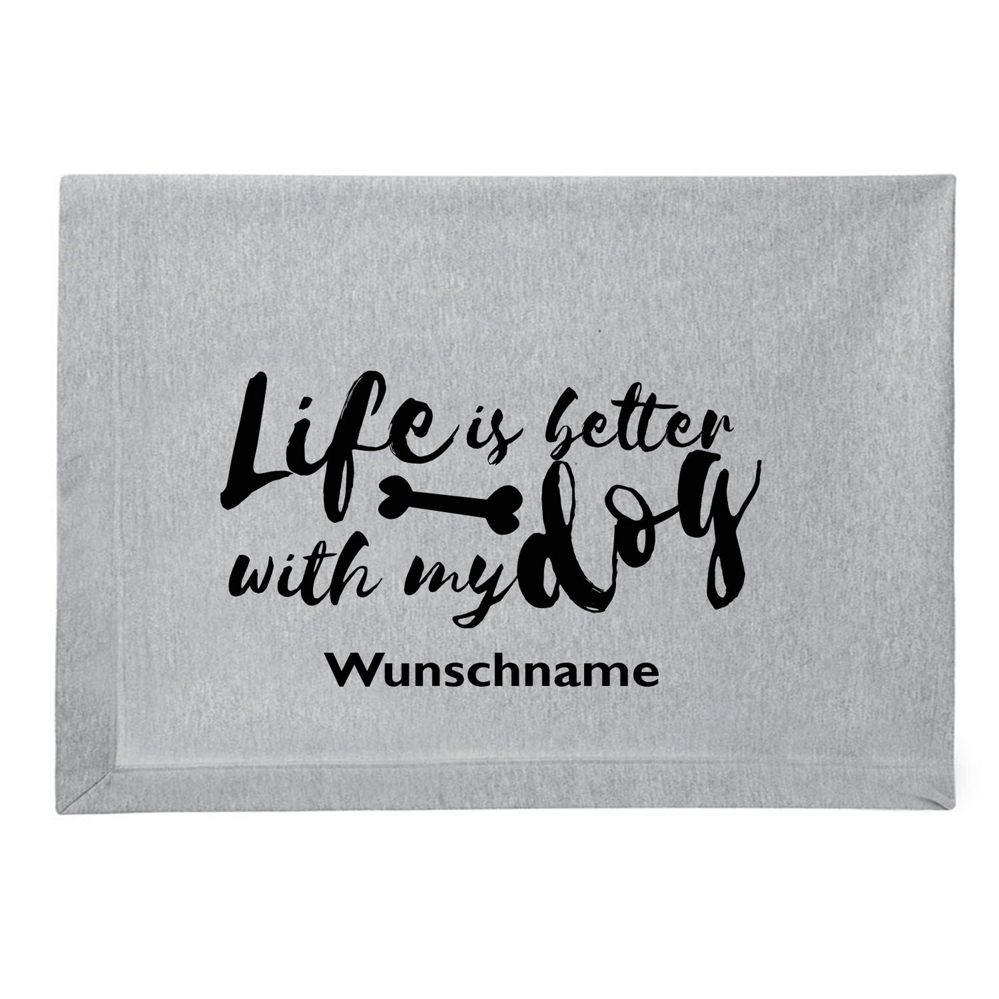 Life is better with my dog - Fleece Schmusedecke 127 x 150 cm, tierisch tolle geschenke