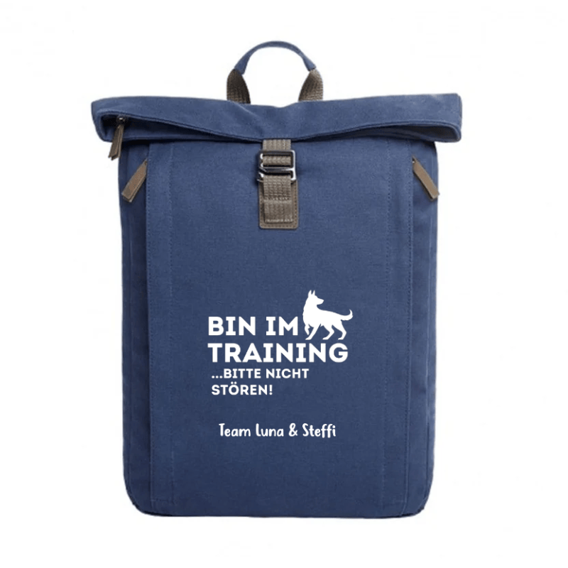 Mantrailing Rucksack personalisiert mit Namen Vorderansicht