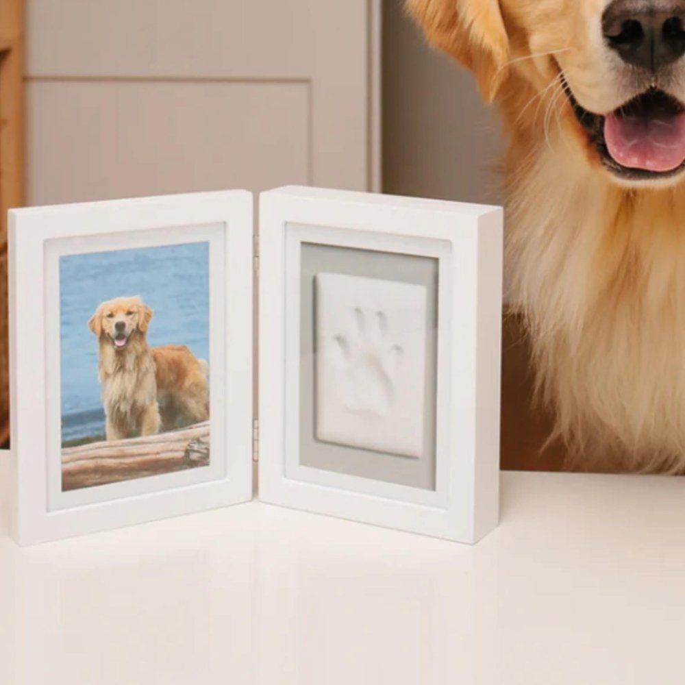 Pfoten Abdruck Bilderrahmen weiß Imagebild