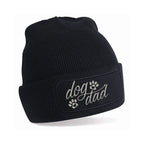 Personalisierte Beanie mit Hundemotiv für Dog Dads weiß