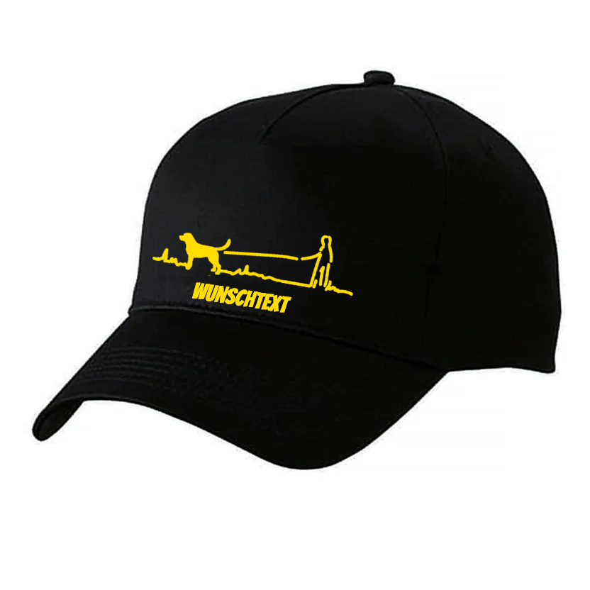 Personalisierte Hund Cap Gassi mit Name schwarz