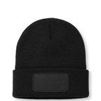 Kuschelige schwarze Strickmütze für Pferdeliebhaber mit Horse-Mom-Design