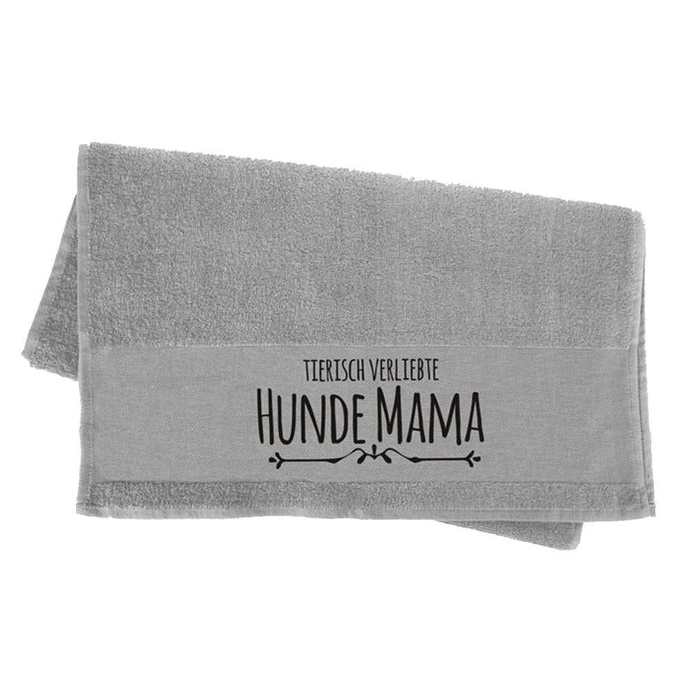 Premium Handtuch Hundespruch - Hundemama mit Wunschname - Tierisch tolle Geschenke