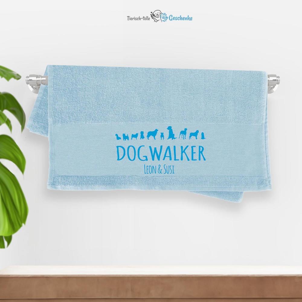 Premium Handtuch Hundespruch - Dogwalker Wunschname - Tierisch tolle Geschenke