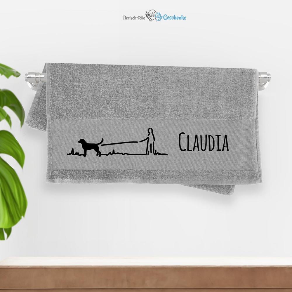 Premium Handtuch Hundespruch - Gassi 2 Wunschname - Tierisch tolle Geschenke