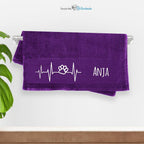 Premium Handtuch Hundespruch - Herz 1 Wunschname - Tierisch tolle Geschenke