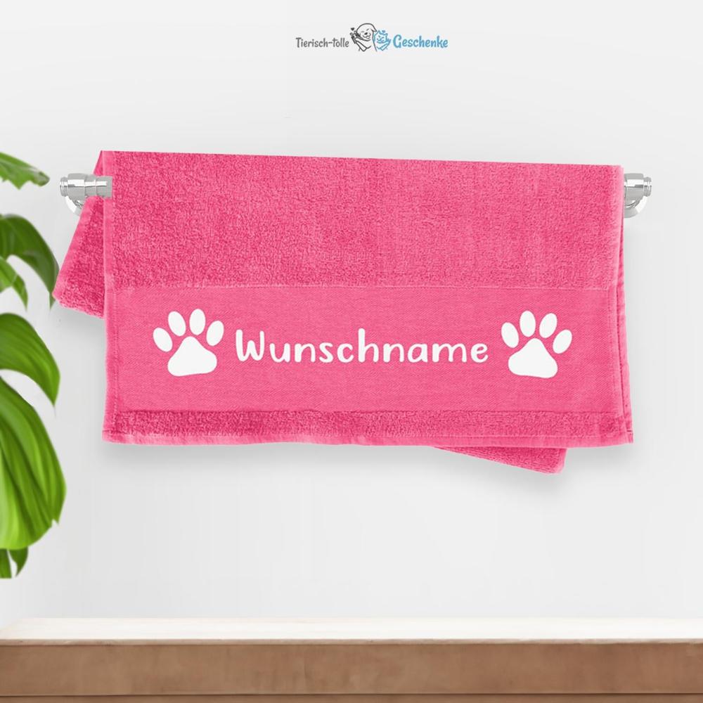 Premium Handtuch Hundespruch - Wunschname - Tierisch tolle Geschenke