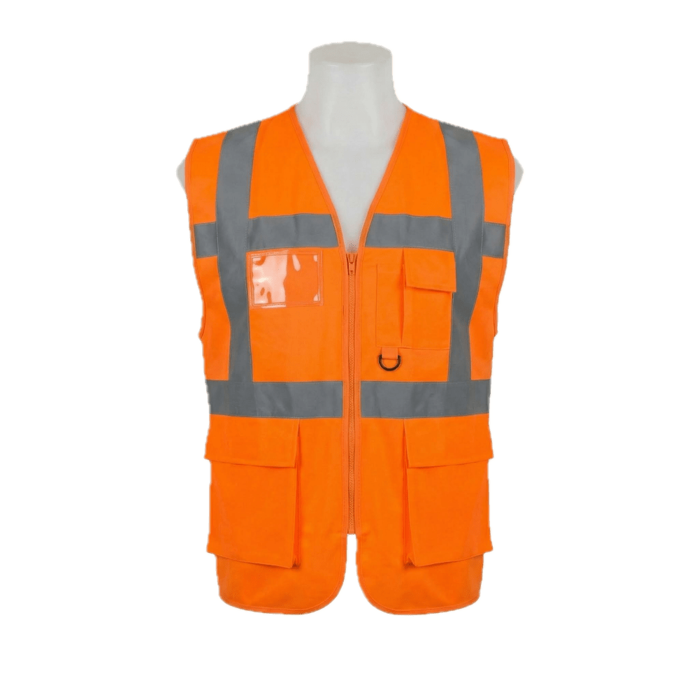 Premium Warnweste | Hundetrainer Edition - mit Taschen und Reißverschluss