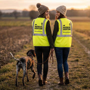 Personalisierte Warnweste Hundesport neongelb - 3M-Reflektorstreifen und Wunschname