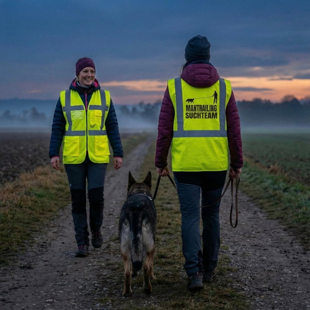 Warnweste Hundetraining personalisiert mit Name auf dem Rücken