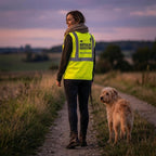 Sicherheitsweste Hundesport über Jacke getragen