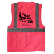 Premium Warnweste Never Walk Alone pink - Gassi Edition personalisiert