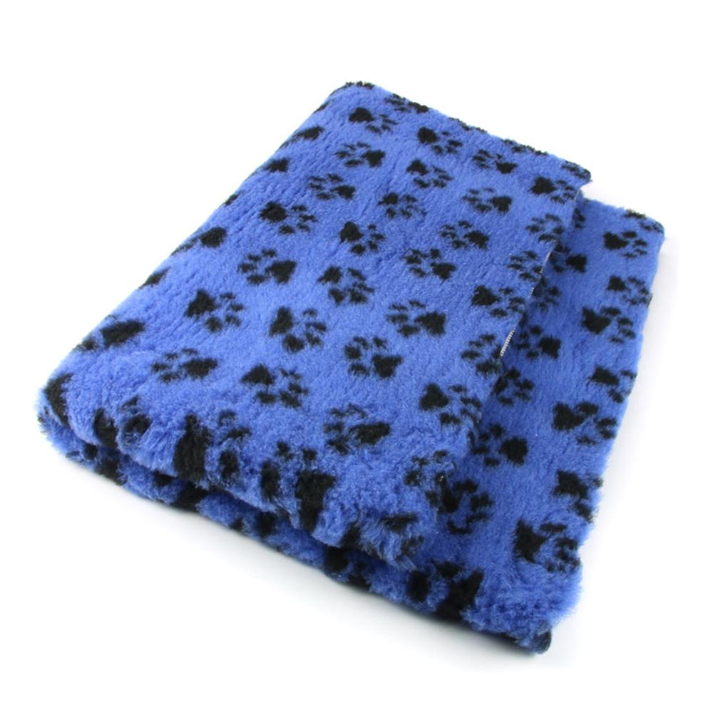 ProFleece Hundedecke royalblau mit schwarzen Pfoten - Tierisch tolle Geschenke