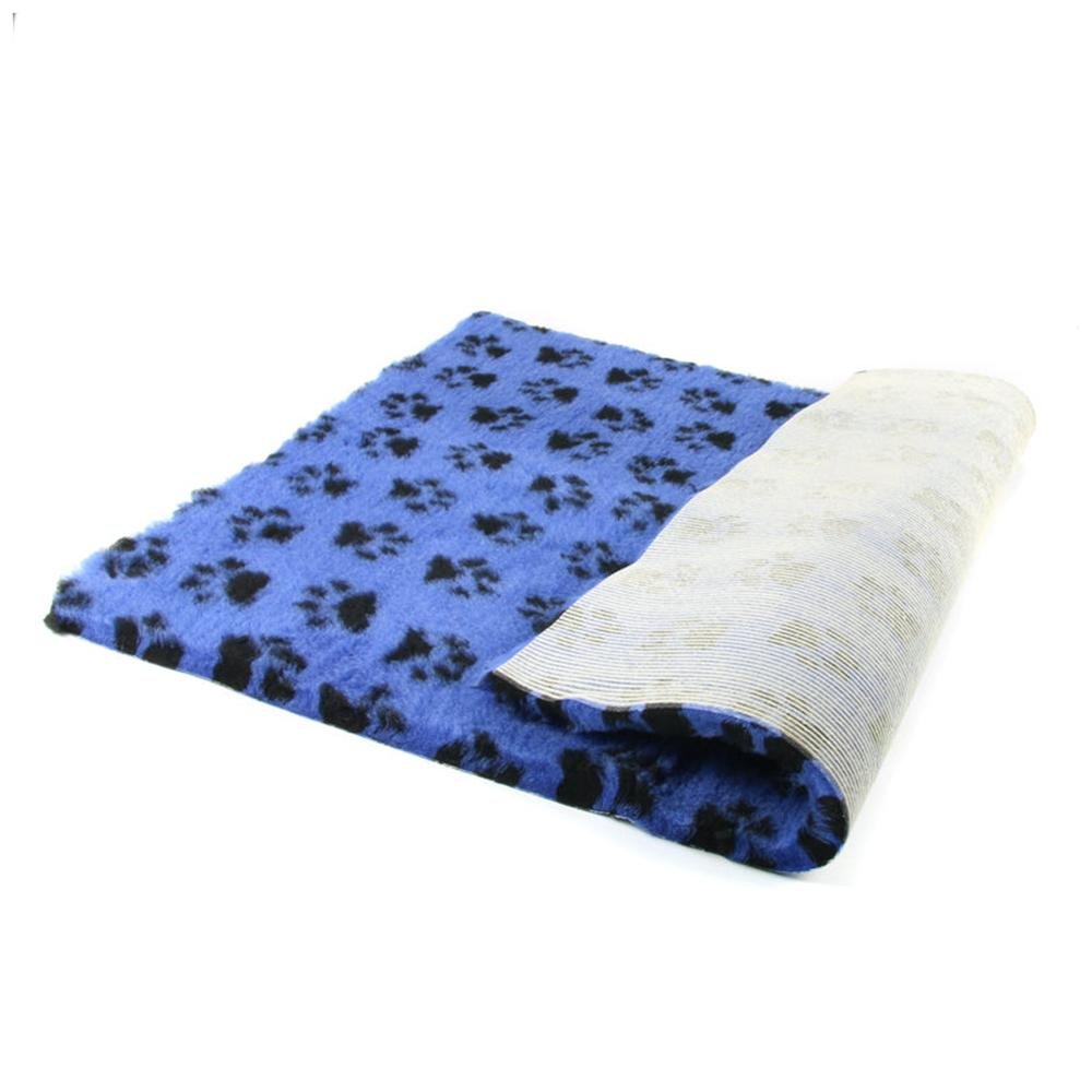 ProFleece Hundedecke royalblau mit schwarzen Pfoten - Tierisch tolle Geschenke