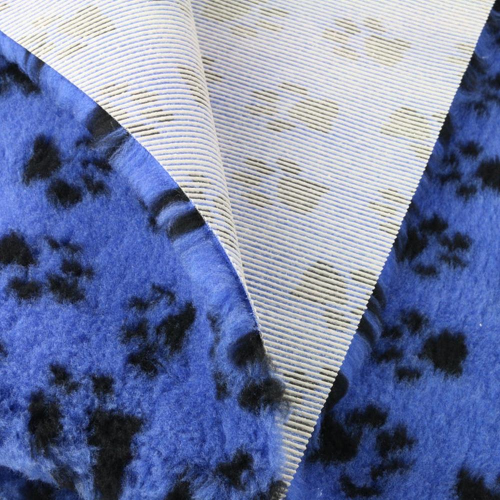 ProFleece Hundedecke royalblau mit schwarzen Pfoten - Tierisch tolle Geschenke