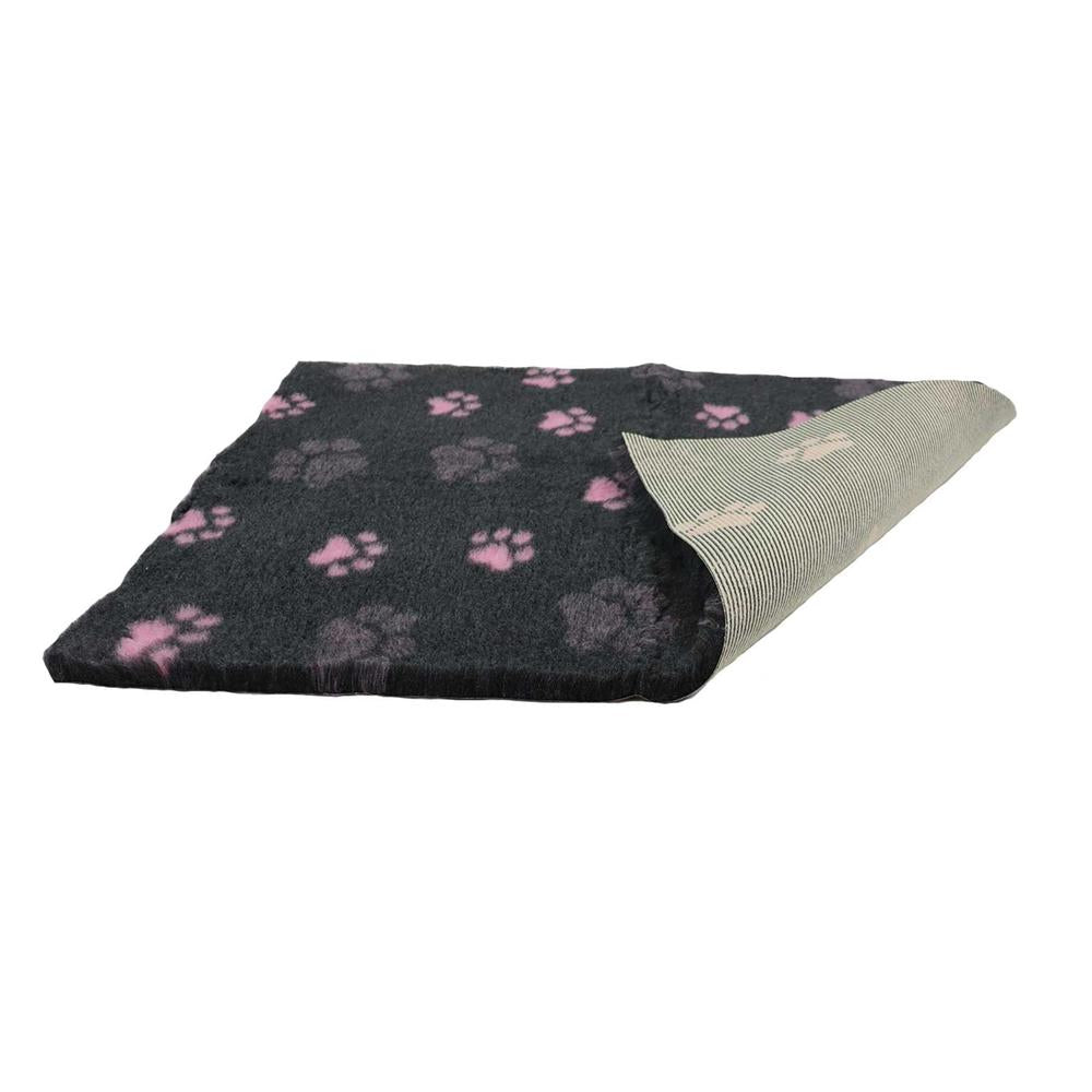 ProFleece Hundedecke anthrazit mit pinken Pfoten - Tierisch tolle Geschenke