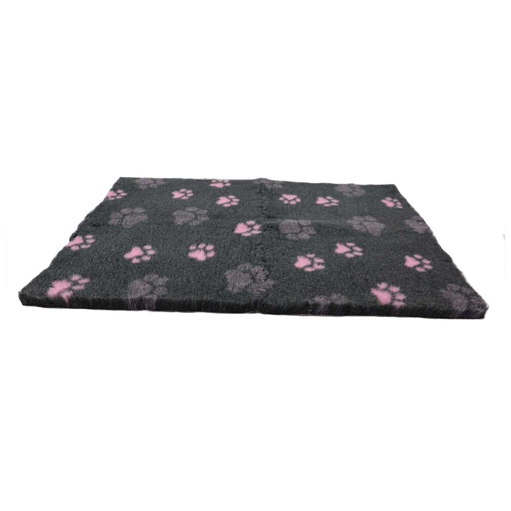 ProFleece Hundedecke anthrazit mit pinken Pfoten - Tierisch tolle Geschenke