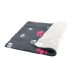 ProFleece Hundedecke anthrazit mit pinken und weißen Pfoten - Tierisch tolle Geschenke