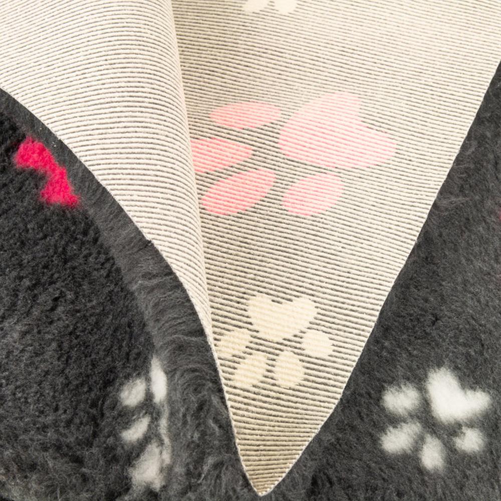 ProFleece Hundedecke anthrazit mit pinken und weißen Pfoten - Tierisch tolle Geschenke