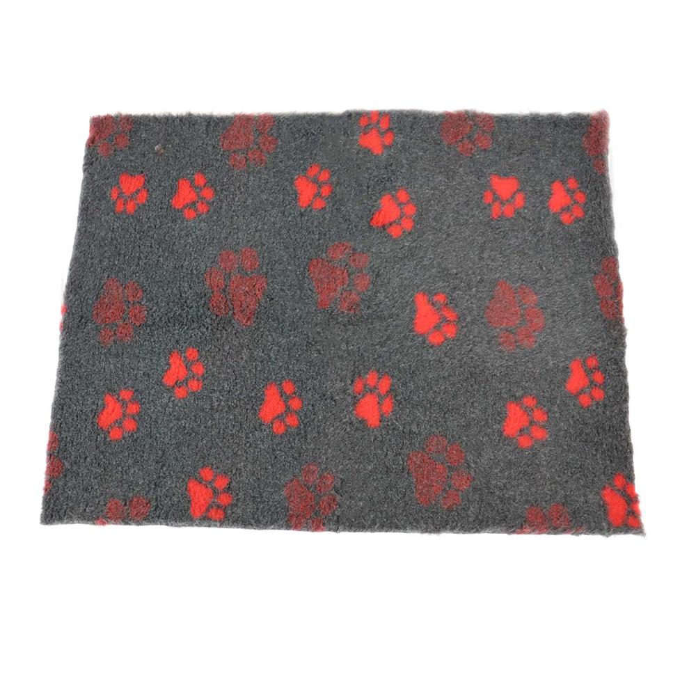 ProFleece Hundedecke anthrazit mit roten Pfoten - Tierisch tolle Geschenke