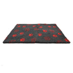 ProFleece Hundedecke anthrazit mit roten Pfoten - Tierisch tolle Geschenke