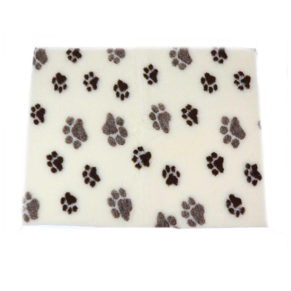 ProFleece Hundedecke creme mit braunen Pfoten - Tierisch tolle Geschenke