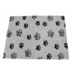 ProFleece Hundedecke grau mit schwarzen Pfoten - rutschfest-tierisch-tolle-geschenke