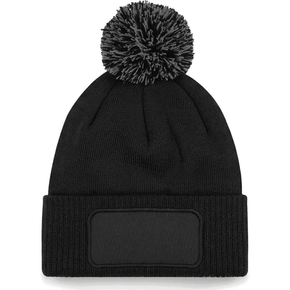 Kuschelige schwarze Pudelmütze für Pferdeliebhaber mit Horse-Mom-Design