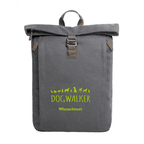 Rolltop Canvas Rucksack personalisiert für Hundebesitzer Dogwalker anthrazit