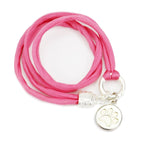 SchauTime Seiden Armband -Pfote rosa silber Limited Edition-Tierisch tolle Geschenke