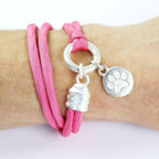 SchauTime Seiden Armband -Pfote rosa silber Limited Edition-Tierisch tolle Geschenke