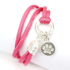 SchauTime Seiden Armband -Pfote rosa silber Limited Edition-Tierisch tolle Geschenke
