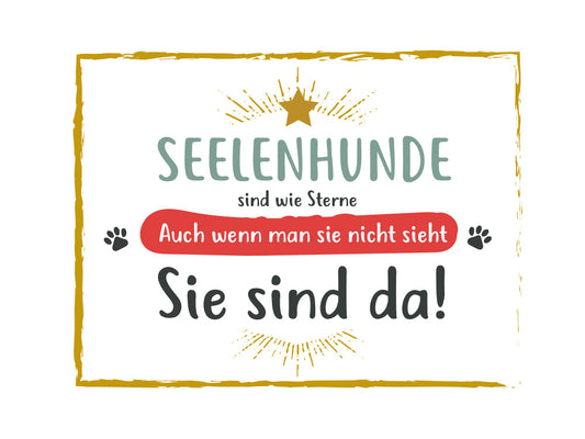 Alu-Türschild - Seelenhunde