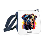 Schultertasche mit bunter Hunderasse Aquarell